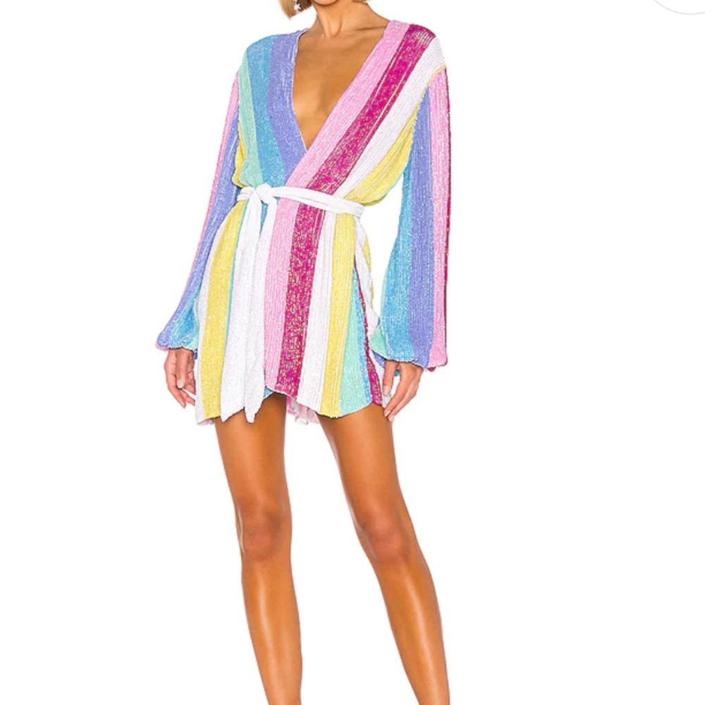 Retrofete Gabrielle Robe in Unicorn Stripes